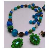 Costume Jewelry LOT Emerald Green Rhinestone, Goldtone Shoe Clips, Germany Clip Earrings