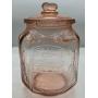 1930's Pink Depression Glass Planters Peanut Jar & Lid Mr. Peanut