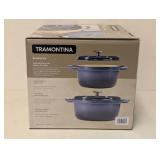 NEW TRAMONTINA ENAMELED CAST IRON DUTCH OVEN SET 2PK.