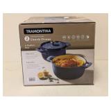 NEW TRAMONTINA ENAMELED CAST IRON DUTCH OVEN SET 2PK.