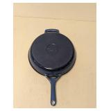 TRAMONTINA ENAMELED CAST IRON SKILLET WITH LID
