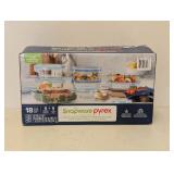 NEW SNAPWARE PYREX GLASS FOOD STORAGE SET 18PC.