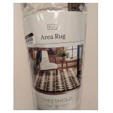 NEW THRESHOLD AREA RUG (5’x7’) BROWN AND WHITE PATTERNED