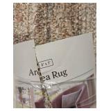 NEW THRESHOLD AREA RUG (5’x7’) TAN AND ROSE BORDER