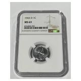 1943-D Steel Penny MS63