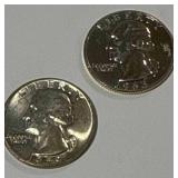 Lot of 2 High Grade Silver Quarters