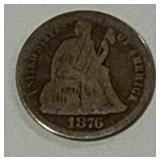 1876 Seated Liberty Dime