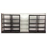 Five Plastic Shelving Units