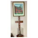 Shaker House Print and Shaker Wood Wall Sconce