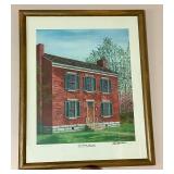 Shaker House Print and Shaker Wood Wall Sconce