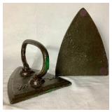 Pair of Antique Cast Iron Flat Irons - Joy 14