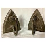 Pair of Antique Cast Iron Flat Irons - Joy 14