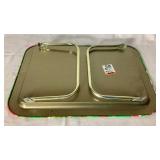 Vintage Ceramic Festive Ware Schylling Childrens Tea Set with Strawberry Shortcake and Smurfs Metal Tray Tables