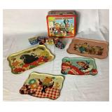 Vintage Metal Tin Collection - Wind Up Comic Circus Tin Toy Train, 1970