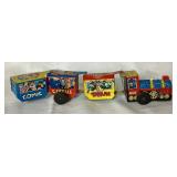 Vintage Metal Tin Collection - Wind Up Comic Circus Tin Toy Train, 1970