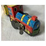 Vintage Metal Tin Collection - Wind Up Comic Circus Tin Toy Train, 1970