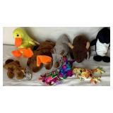 Assorted Collection of Kids Toys - 10 Beanie Babies,  b  9 Toy Story Plush, 2 E.T. Bendable Toy, 7 Grave Diggers Lights & Lanyards and More