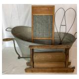 Vintage Wash Tub/Washboard/Ringer Lot