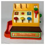 Vintage Fisher Price Toys #627 Rock-A-Stack, Music Box Record Player, Baking Fun and Cash Register