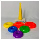 Vintage Fisher Price Toys #627 Rock-A-Stack, Music Box Record Player, Baking Fun and Cash Register