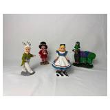 Madame Alexander Figurines - Alice in Wonderland, Mad Hatter, White Rabbit and  Caterpillar