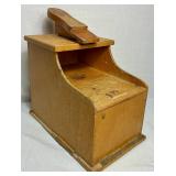 Vintage Wooden Sock Stretchers with Wooden Shoe Shine Box and Stool