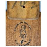 Vintage Wooden Sock Stretchers with Wooden Shoe Shine Box and Stool