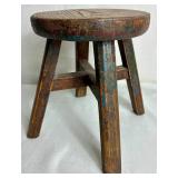 Vintage Wooden Sock Stretchers with Wooden Shoe Shine Box and Stool