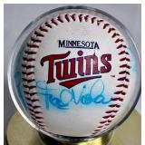 Minnesota Twins Bundle of Autographed Team Baseball, Bert Blyleven Autographed Baseball, Gary Gaetti Mini Baseball Bat and Rod Carew 10 oz Coke Bottle