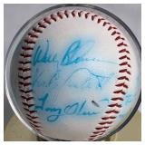 Minnesota Twins Bundle of Autographed Team Baseball, Bert Blyleven Autographed Baseball, Gary Gaetti Mini Baseball Bat and Rod Carew 10 oz Coke Bottle