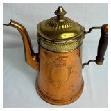 Bundle of 3 Vintage Copper Coffee and French Tea Pots
