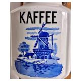 Vintage Dutch Delft Blue and PeDe Dutch Windmill Wall Mounted Coffee Grinders