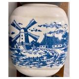 Vintage Dutch Delft Blue and PeDe Dutch Windmill Wall Mounted Coffee Grinders