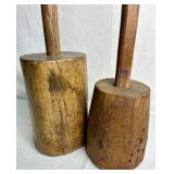 Vintage Wooden Mashers Collection - Potato Mashers, Sauerkraut Masher/Stomper, Food Masher and Wooden Pestles