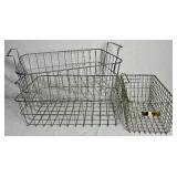 Lot of 3 Metal Wire Storage Baskets