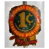 Antique Northwestern 1 cent Peanut Wall Dispenser - Morris IL