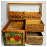 Vintage Fruit Wooden Crates and Containers