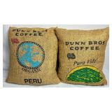 Coffee Bundle - Vintage Tins, Dunn Brothers Coffee Burlap Sack Pillows, and Door County Coffee Crate