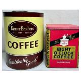 Coffee Bundle - Vintage Tins, Dunn Brothers Coffee Burlap Sack Pillows, and Door County Coffee Crate