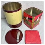 Coffee Bundle - Vintage Tins, Dunn Brothers Coffee Burlap Sack Pillows, and Door County Coffee Crate