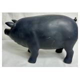 Primitive Pig Bundle - Cast Iron Piggy Bank , Bacon Press, Old Country Delicatessen & Restaurant Sign (30" W) and 11.5" Black Pig Sculpture