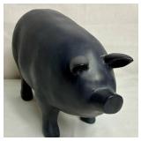 Primitive Pig Bundle - Cast Iron Piggy Bank , Bacon Press, Old Country Delicatessen & Restaurant Sign (30" W) and 11.5" Black Pig Sculpture