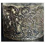 Wolf and Knell .800 Silver Cased Etched Glass Stoppered Bottle