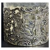 Wolf and Knell .800 Silver Cased Etched Glass Stoppered Bottle