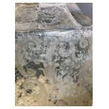 Wolf and Knell .800 Silver Cased Etched Glass Stoppered Bottle