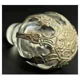 Wolf and Knell .800 Silver Cased Etched Glass Stoppered Bottle