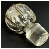Wolf and Knell .800 Silver Cased Etched Glass Stoppered Bottle