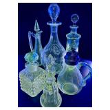 Glass Decanter and Syrup Pitcher Lot