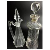 Glass Decanter and Syrup Pitcher Lot