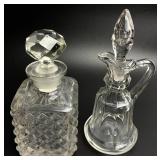 Glass Decanter and Syrup Pitcher Lot